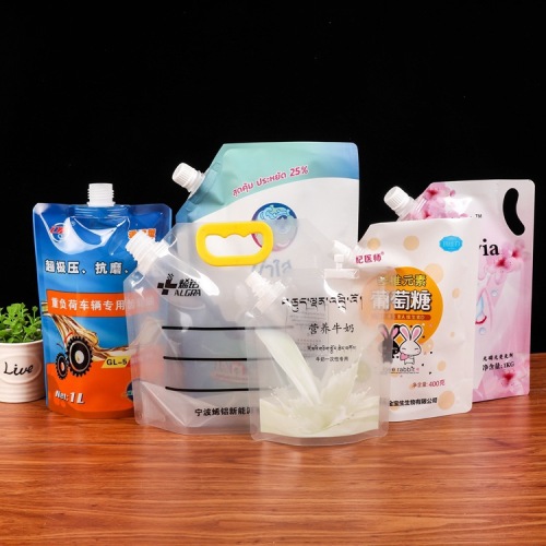 Factory laundry detergent portable liquid packaging bag soy milk milk composite soft packaging bag self-supporting nozzle bag customization