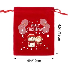Christmas flannel gift bag children's candy bag Christmas apple bag drawstring packaging bag