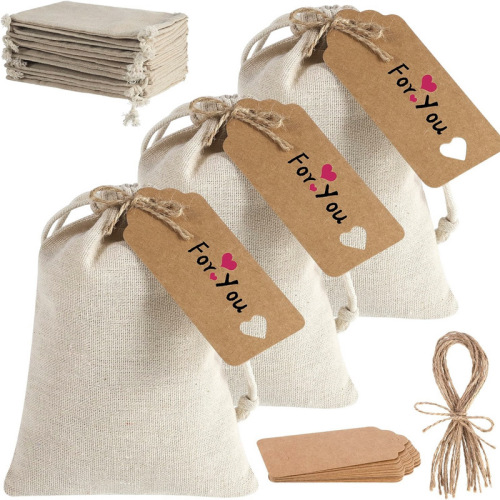 Cotton drawstring bag wedding party gift bag Christmas jewelry bag DIY cotton sack set