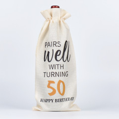 Anniversary Wine Bottle Drawstring Bag Birthday Party Wine Champagne Decorative Storage Bag