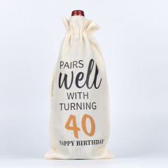 Anniversary Wine Bottle Drawstring Bag Birthday Party Wine Champagne Decorative Storage Bag