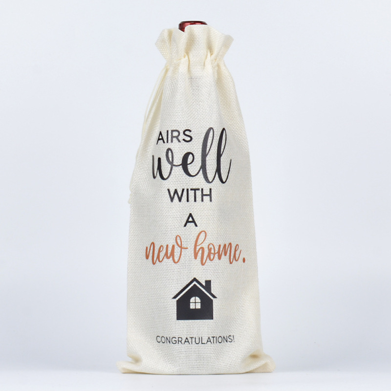 Anniversary Wine Bottle Drawstring Bag Birthday Party Wine Champagne Decorative Storage Bag
