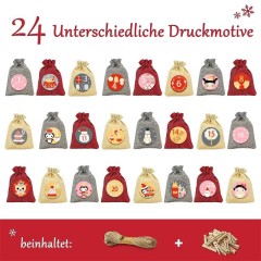 Christmas burlap gift bag advent calendar candy bag Christmas gift bag calendar 1-24 cloth bag