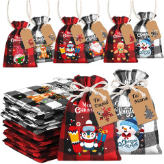 Customized Christmas cotton drawstring bag Drawstring storage candy small gift packaging bag manufacturers wholesale