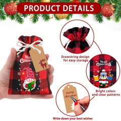Customized Christmas cotton drawstring bag Drawstring storage candy small gift packaging bag manufacturers wholesale