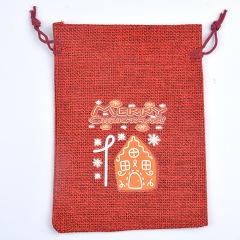 3 Color Linen Nylon Rope Christmas Set Advent Countdown 1-24 Calendar Gift Bag Candy Packaging Drawstring Bag