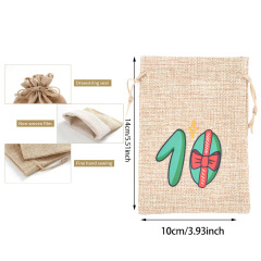 Party Christmas Gift Bag Set Advent Countdown 1-24 Hanging Bag Luminous Linen Drawstring Candy Packaging Bag