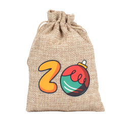 Party Christmas Gift Bag Set Advent Countdown 1-24 Hanging Bag Luminous Linen Drawstring Candy Packaging Bag