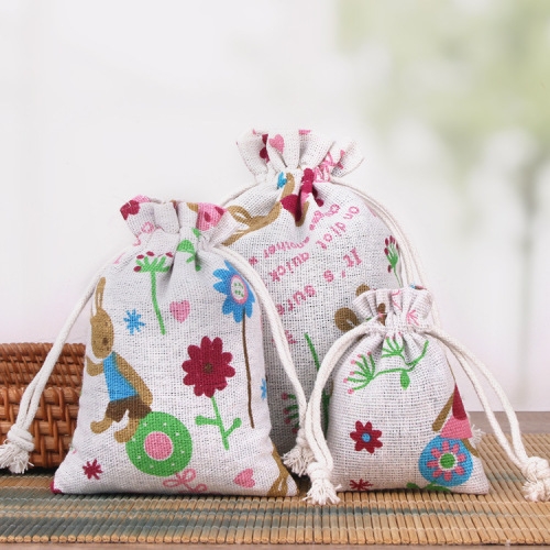 Factory direct sales, spot breathable linen drawstring bag, jewelry dustproof rice dumpling packaging gift linen bag wholesale