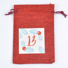 New Christmas 3-color linen bag set Advent 1-24 digital advent calendar Christmas gift bag