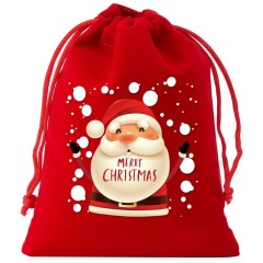 Christmas flannel gift bag children's candy bag Christmas apple bag drawstring packaging bag