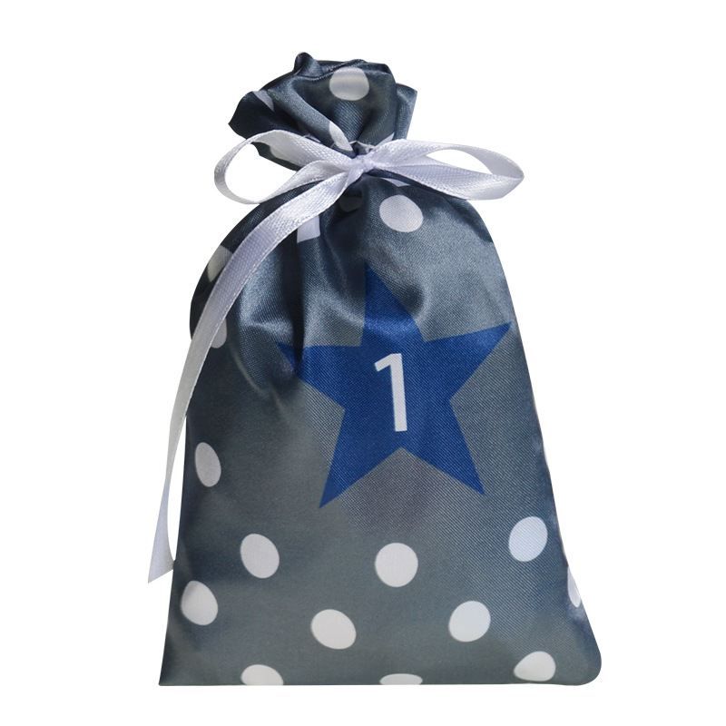 Christmas Advent Calendar Drawstring Bag Party Small Fabric Bag Party Gift Bag Set