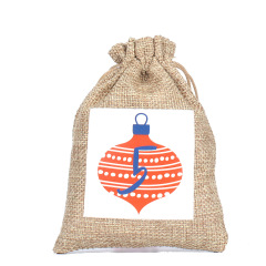 Hot sale Amazon luminous linen linen bag set 1-24 countdown calendar hanging bag drawstring gift candy bag