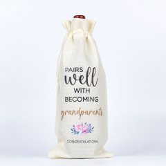 Anniversary Wine Bottle Drawstring Bag Birthday Party Wine Champagne Decorative Storage Bag