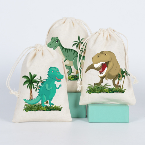 Dinosaur Theme Drawstring Bag Party Supplies Children's Birthday Drawstring Bag Gift Candy Storage Bag