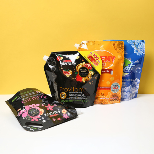 Customized laundry detergent packaging bags, liquid straight mouth oblique mouth suction nozzle bags, portable self-supporting plastic bags, small batch customization