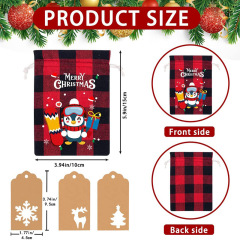 Customized Christmas cotton drawstring bag Drawstring storage candy small gift packaging bag manufacturers wholesale