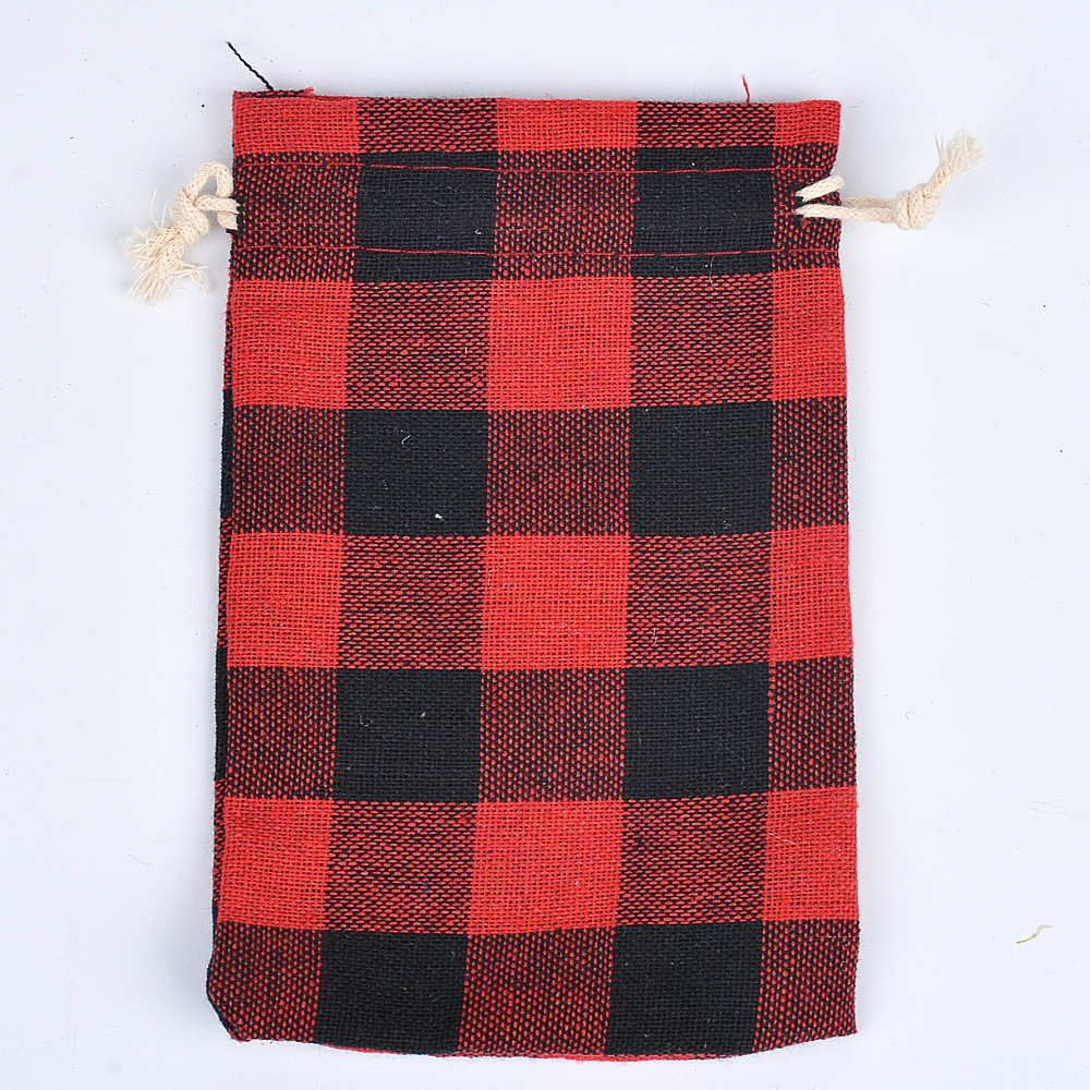 Christmas Cotton Gift Bag Set Wooden Hanging Tag 1-24 Christmas Advent Calendar Candy Cotton Drawstring Bag