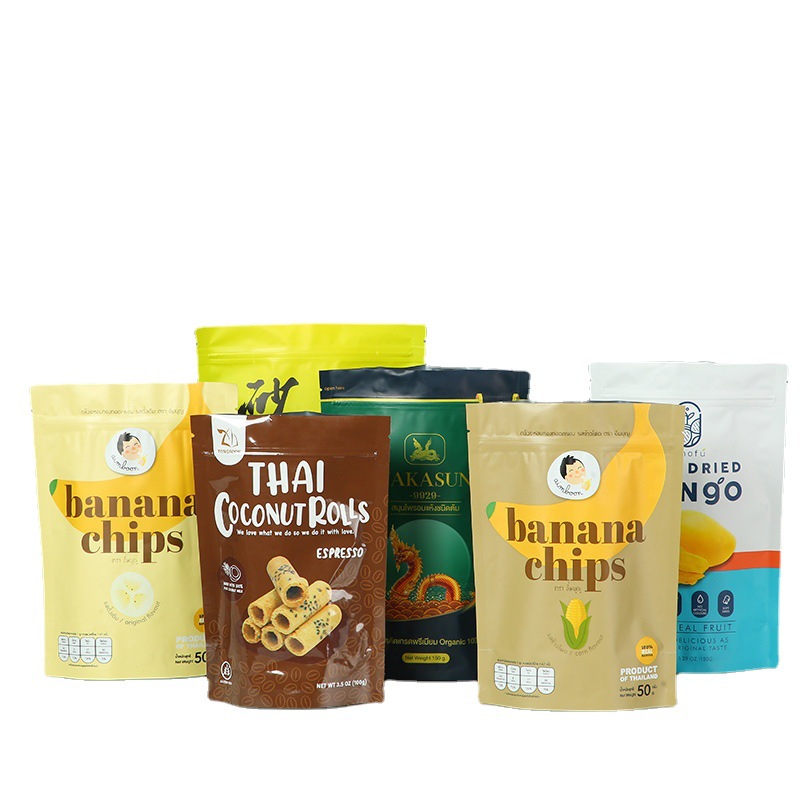 Manufacturer's self-supporting ziplock bag customization Plastic three-side sealed snack coffee aluminum foil vacuum bag ziplock bag