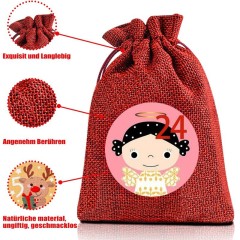 Christmas burlap gift bag advent calendar candy bag Christmas gift bag calendar 1-24 cloth bag
