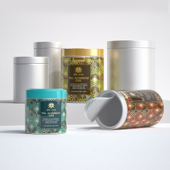 Tea can aluminum can double-layer cover tea can moisture-proof sealed food grade packaging can metal container tea can easy to tear can