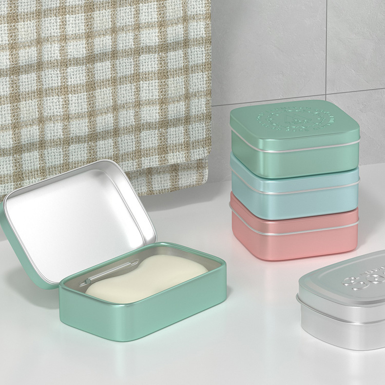 Aluminum soap box travel hotel balm box handmade soap shaving soap box hotel gift soap box square box aluminum box
