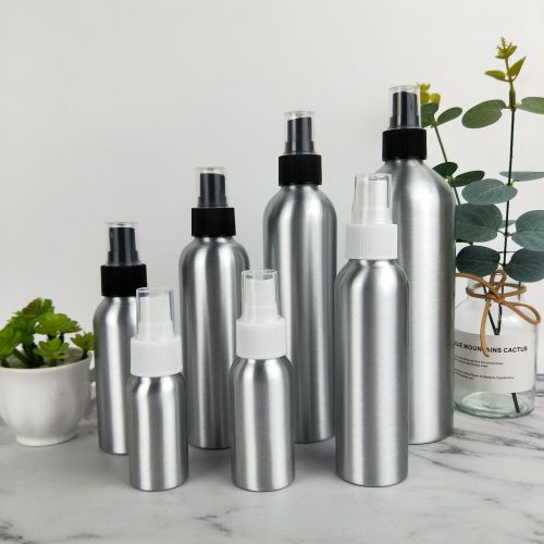 30-100-250-500ml spray aluminum bottle brushed spray head disinfectant alcohol cleaner bottle