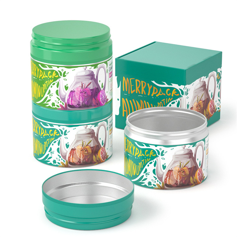 Aluminum can 72*64mm round candy aluminum box pet food aluminum packaging can color printing processing customization