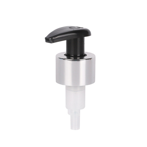 Supply 24 teeth 28 teeth bright silver telephone aluminum lotion pump external spring left and right switch pump cosmetic packaging