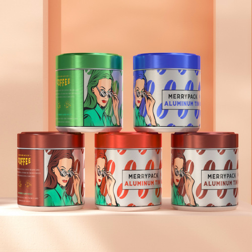 Manufacturer 62*69mm snack candy sealed coffee tea can biscuit aluminum box processing custom color printing