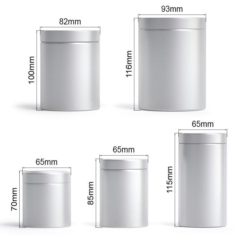 Tea can aluminum can double-layer cover tea can moisture-proof sealed food grade packaging can metal container tea can easy to tear can