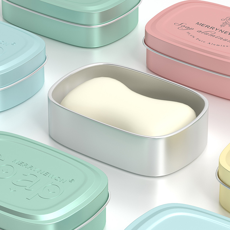 Aluminum soap box travel hotel balm box handmade soap shaving soap box hotel gift soap box square box aluminum box