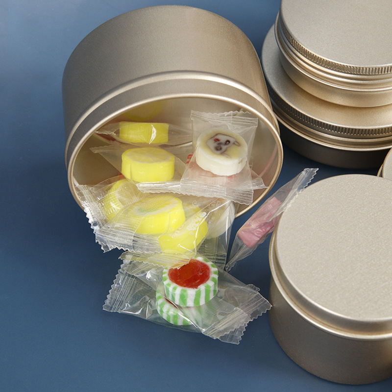 5ml-250ml double-sided frosted gold aluminum box in stock cream cosmetics accessories metal thread packaging aluminum cans