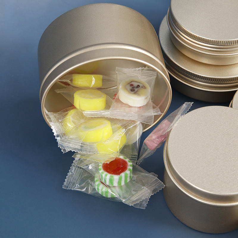 5ml-250ml double-sided frosted gold aluminum box in stock cream cosmetics accessories metal thread packaging aluminum cans