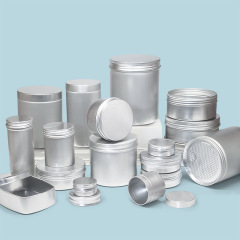 Silver cream aluminum box with various specifications universal thread hair wax cosmetic nail art metal box