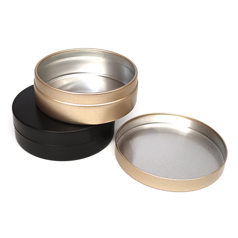 100g straight buckle small aluminum box with world cover metal box jewelry storage box packaging round stamping packing cream