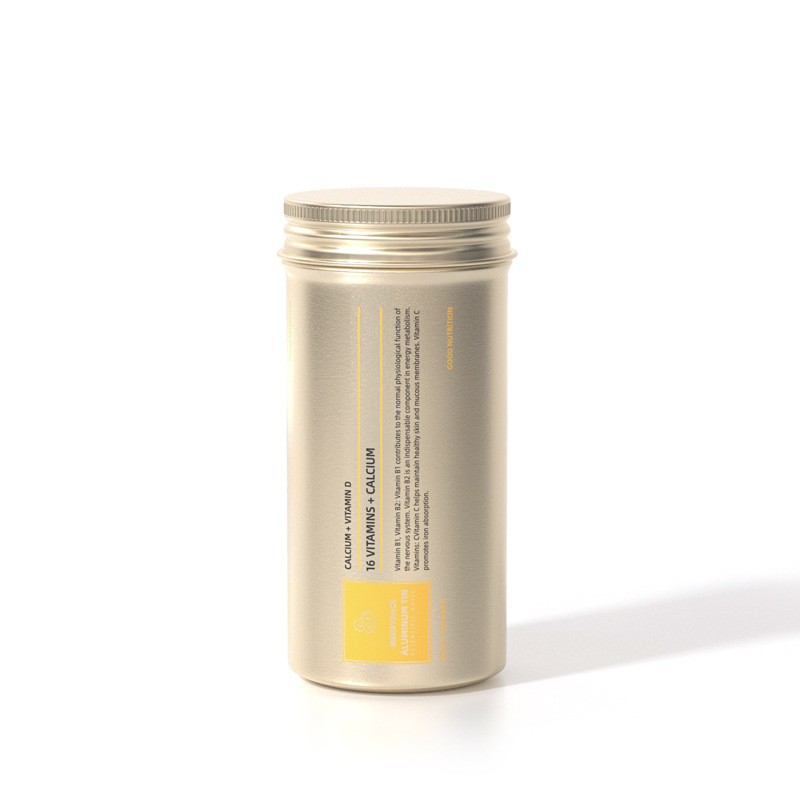 Customized processing 43*86mm vitamin aluminum bottle beverage aluminum bottle candy tea packaging aluminum can custom made