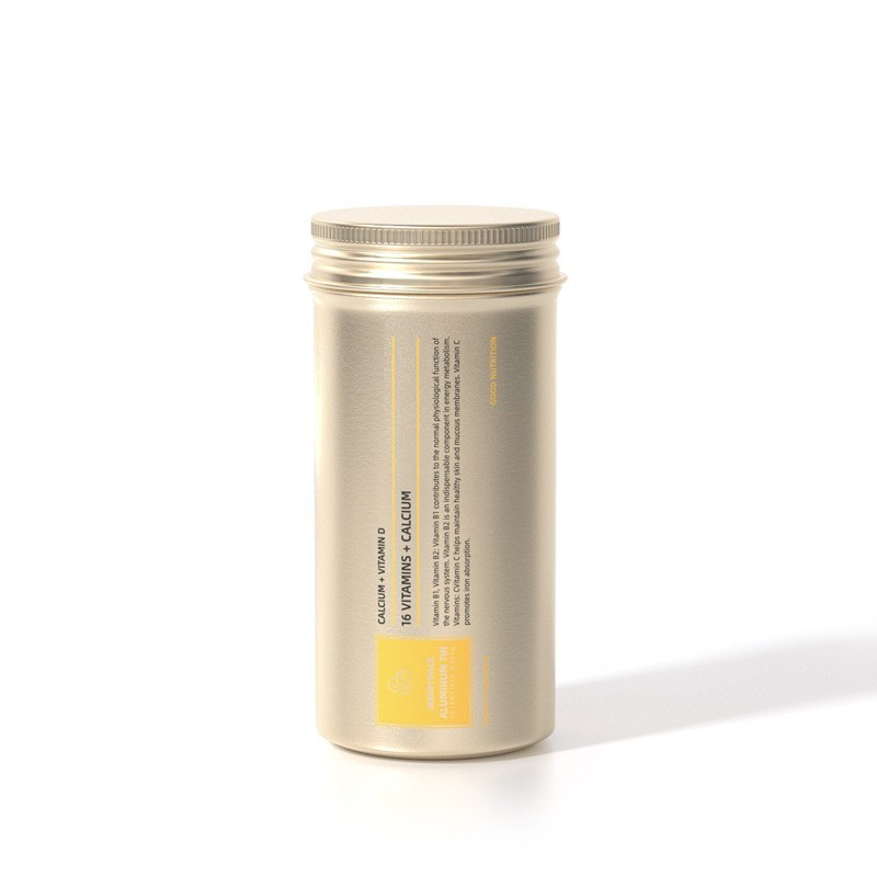 Customized processing 43*86mm vitamin aluminum bottle beverage aluminum bottle candy tea packaging aluminum can custom made