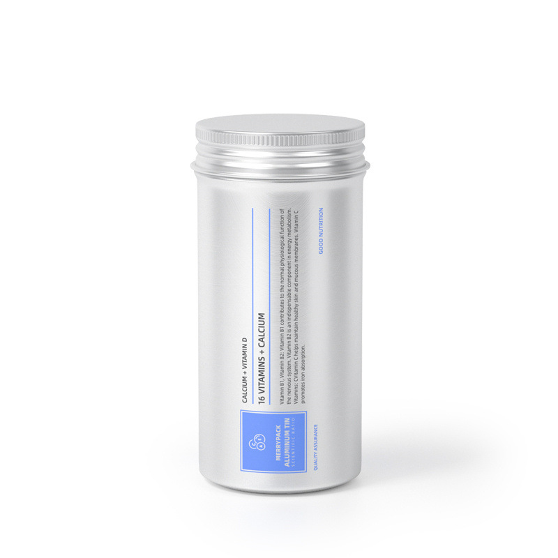 Customized processing 43*86mm vitamin aluminum bottle beverage aluminum bottle candy tea packaging aluminum can custom made