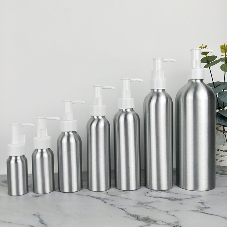 30-100-250-500ml aluminum bottle hydraulic pump makeup remover pump head essence lotion hand sanitizer sub-bottle