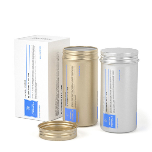 Customized processing 43*86mm vitamin aluminum bottle beverage aluminum bottle candy tea packaging aluminum can custom made