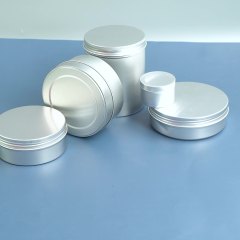 100g straight buckle small aluminum box with world cover metal box jewelry storage box packaging round stamping packing cream