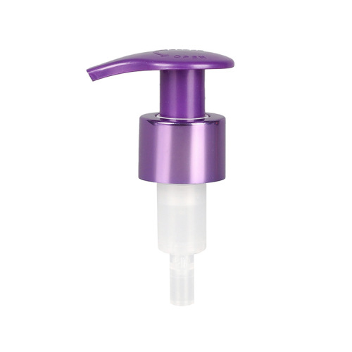 24/410 Pearlescent Purple Anodized Aluminum Toothpaste Pump Head Spring External Lotion Pump Left and Right Lock Switch Pump