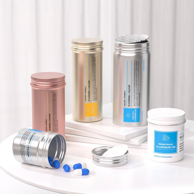 80g capsule aluminum bottle health care product bottle fish oil tablet can food grade aluminum can vitamin medicine bottle
