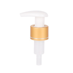 New hot selling 24/410 external spring lotion pump bright gold anodized aluminum milk pump external switch pump