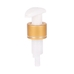 New hot selling 24/410 external spring lotion pump bright gold anodized aluminum milk pump external switch pump