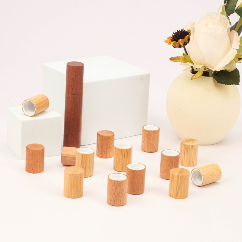 Manufacturers wholesale 13-tooth bamboo wood ball bearing wooden cover 15-bayonet perfume bottle wooden cover 16-tooth essential oil bottle bamboo cover