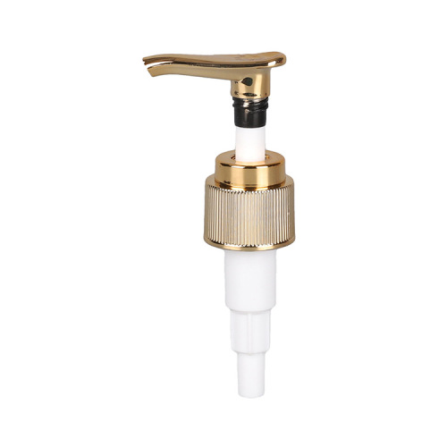 Supply 24/410 electroplated uv gold thread pump 1.5cc quantitative lotion pump