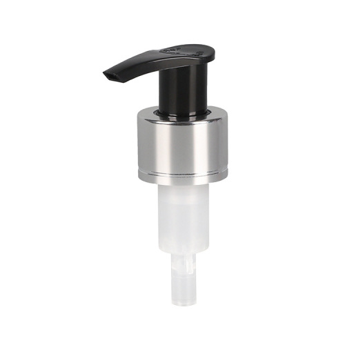Supply 24 teeth 28 teeth bright silver telephone aluminum lotion pump external spring left and right switch pump cosmetic packaging