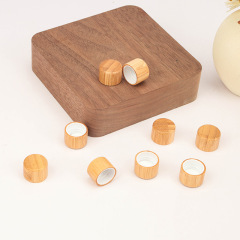 Manufacturers wholesale wood grain cover l frosted transparent ball bottle cover glass bottle bamboo cover ball bottle 5ml essential oil bottle cover